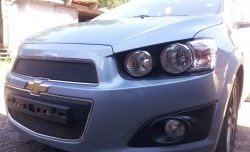 1 469 р. Сетка в решетку радиатора Russtal Chevrolet Aveo T300 седан (2011-2015) (черная)  с доставкой в г. Пермь. Увеличить фотографию 2