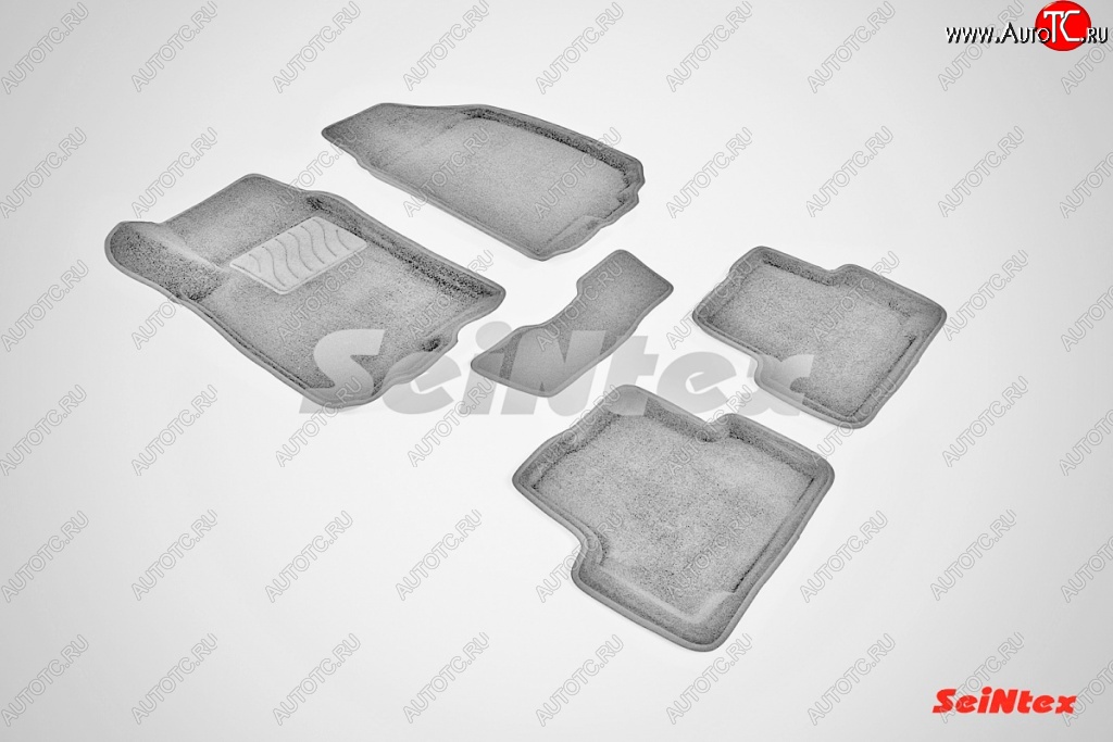 6 449 р. Износостойкие коврики в салон SeiNtex Premium 3D 4 шт. (ворсовые, черные) Chevrolet Aveo T300 седан (2011-2015)  с доставкой в г. Пермь