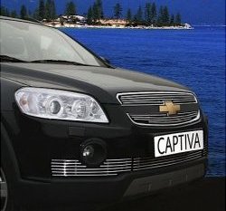 Декоративные вставки решетки радиатора SOUZ-96 Chevrolet Captiva (2006-2011)  дорестайлинг