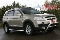 18 314 р. Защита переднего бампера Souz-96 (d76) Chevrolet Captiva  дорестайлинг (2006-2011)  с доставкой в г. Пермь. Увеличить фотографию 2