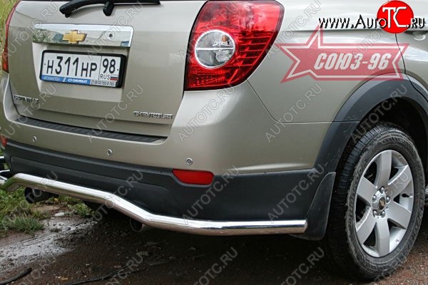 9 989 р. Защита заднего бампера Souz-96 (d60)  Chevrolet Captiva (2006-2011)  дорестайлинг  с доставкой в г. Пермь
