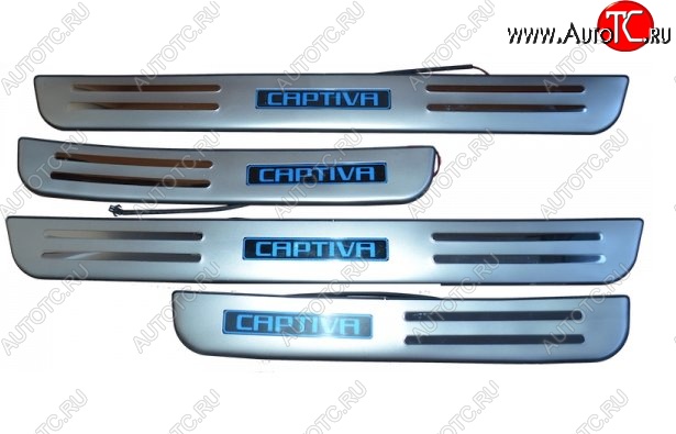 4 299 р. Накладки на порожки автомобиля СТ Chevrolet Captiva  дорестайлинг (2006-2011)  с доставкой в г. Пермь
