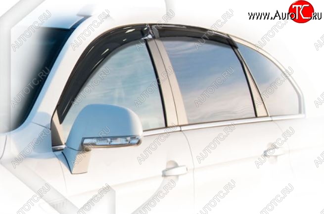 2 159 р. Дефлектора окон CA-Plastiс  Chevrolet Captiva (2013-2016) 2-ой рестайлинг (Classic полупрозрачный, Без хром.молдинга)  с доставкой в г. Пермь