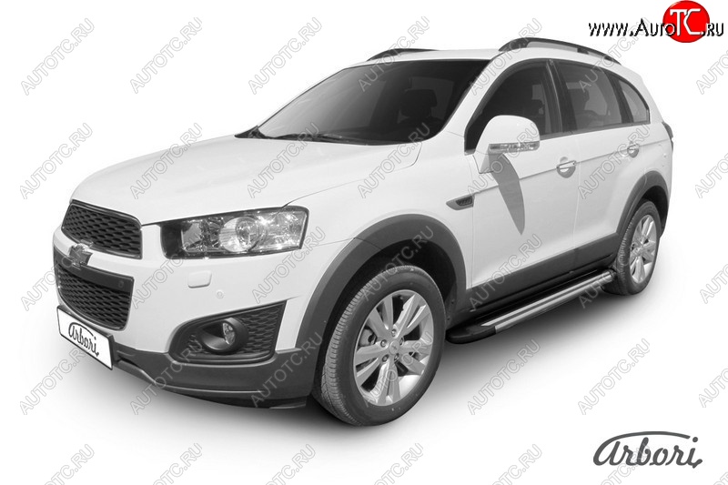 12 509 р. Порожки для ног Arbori Luxe Black Chevrolet Captiva 2-ой рестайлинг (2013-2016)  с доставкой в г. Пермь