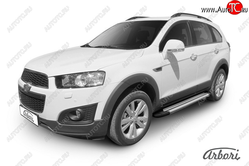 11 789 р. Порожки для ног Arbori Luxe Silver Chevrolet Captiva 2-ой рестайлинг (2013-2016)  с доставкой в г. Пермь