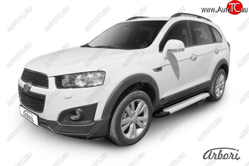 10 979 р. Порожки для ног Arbori Optima Silver Chevrolet Captiva 2-ой рестайлинг (2013-2016)  с доставкой в г. Пермь