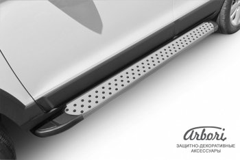 13 499 р. Порожки для ног Arbori Standart Silver Chevrolet Captiva 2-ой рестайлинг (2013-2016)  с доставкой в г. Пермь. Увеличить фотографию 2
