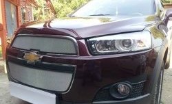 3 199 р. Сетка на бампер Russtal (хром) Chevrolet Captiva 1-ый рестайлинг (2011-2013)  с доставкой в г. Пермь. Увеличить фотографию 2