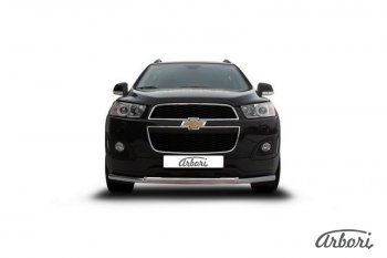 14 363 р. Защита переднего бампера Arbori (нержавейка, 2 трубы d57 и 42 mm). Chevrolet Captiva 2-ой рестайлинг (2013-2016)  с доставкой в г. Пермь. Увеличить фотографию 2