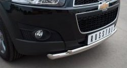 18 399 р. Защита переднего бампера (2 трубыØ63 и 42 мм, нержавейка) SLITKOFF  Chevrolet Captiva (2006-2011)  дорестайлинг  с доставкой в г. Пермь. Увеличить фотографию 2