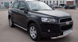 18 399 р. Защита переднего бампера (2 трубыØ63 и 42 мм, нержавейка) SLITKOFF  Chevrolet Captiva (2006-2011)  дорестайлинг  с доставкой в г. Пермь. Увеличить фотографию 4