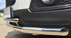18 399 р. Защита переднего бампера (2 трубыØ63 и 42 мм, нержавейка) SLITKOFF  Chevrolet Captiva (2013-2016) 2-ой рестайлинг  с доставкой в г. Пермь. Увеличить фотографию 3