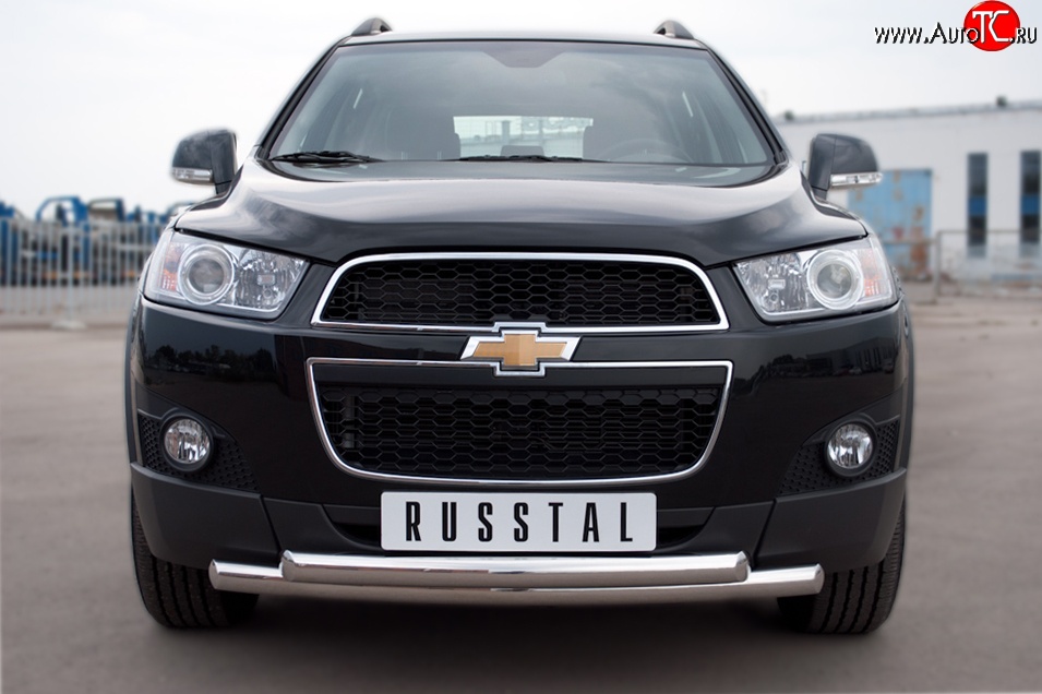 18 799 р. Защита переднего бампера (2 трубыØ63 мм, нержавейка) SLITKOFF Chevrolet Captiva 1-ый рестайлинг (2011-2013)  с доставкой в г. Пермь