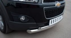 18 699 р. Защита переднего бампера (2 трубыØ76 и 42 мм, нержавейка) SLITKOFF Chevrolet Captiva 1-ый рестайлинг (2011-2013)  с доставкой в г. Пермь. Увеличить фотографию 2