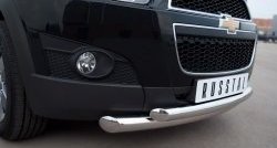 18 899 р. Защита переднего бампера (2 трубыØ76 и 63 мм, нержавейка) SLITKOFF  Chevrolet Captiva (2011-2013) 1-ый рестайлинг  с доставкой в г. Пермь. Увеличить фотографию 2