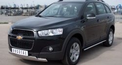 16 849 р. Защита переднего бампера (2 трубыØ75х42 мм, нержавейка) Russtal Chevrolet Captiva 1-ый рестайлинг (2011-2013)  с доставкой в г. Пермь. Увеличить фотографию 4
