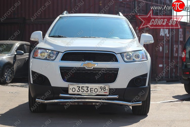 22 679 р. Защита переднего бампера одинарная Souz-96 Premium (d60/42) Chevrolet Captiva 1-ый рестайлинг (2011-2013)  с доставкой в г. Пермь