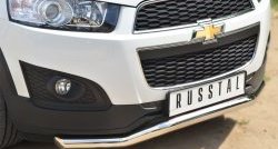 15 449 р. Защита переднего бампера (Ø63 мм волна, нержавейка) SLITKOFF Chevrolet Captiva 2-ой рестайлинг (2013-2016)  с доставкой в г. Пермь. Увеличить фотографию 2