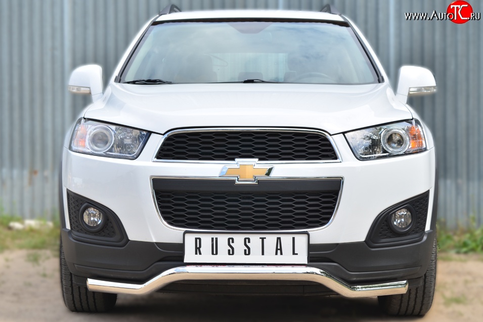 15 449 р. Защита переднего бампера (Ø63 мм волна, нержавейка) SLITKOFF Chevrolet Captiva 2-ой рестайлинг (2013-2016)  с доставкой в г. Пермь