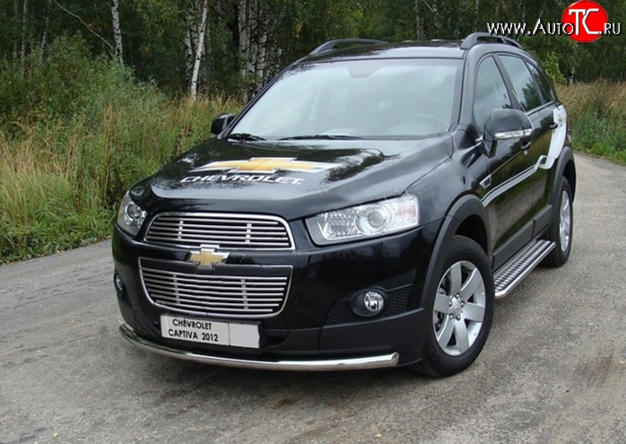11 899 р. Защита переднего бампера d63.5 мм Металл Дизайн  Chevrolet Captiva (2011-2013) 1-ый рестайлинг (полированная нержавейка)  с доставкой в г. Пермь