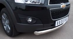 15 549 р. Одинарная защита переднего бампера диаметром 76 мм SLITKOFF Chevrolet Captiva 1-ый рестайлинг (2011-2013)  с доставкой в г. Пермь. Увеличить фотографию 2