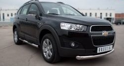 15 549 р. Одинарная защита переднего бампера диаметром 76 мм SLITKOFF Chevrolet Captiva 1-ый рестайлинг (2011-2013)  с доставкой в г. Пермь. Увеличить фотографию 4