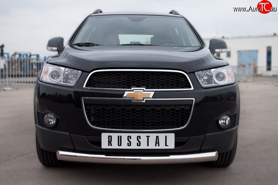 15 549 р. Одинарная защита переднего бампера диаметром 76 мм SLITKOFF Chevrolet Captiva 1-ый рестайлинг (2011-2013)  с доставкой в г. Пермь