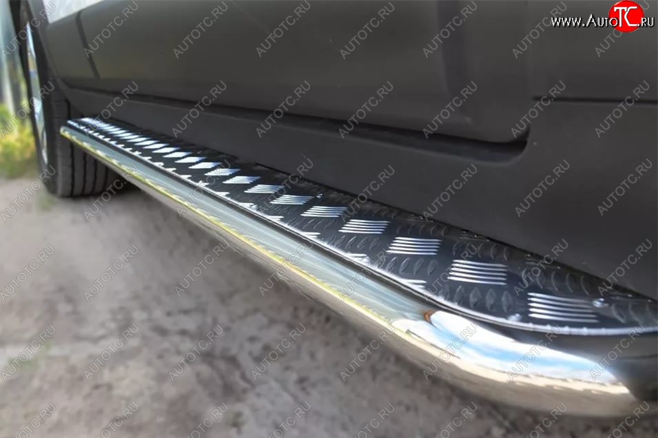 35 549 р. Широкая защита порогов с трубой диаметром 42 мм SLITKOFF v3 Chevrolet Captiva 2-ой рестайлинг (2013-2016)  с доставкой в г. Пермь