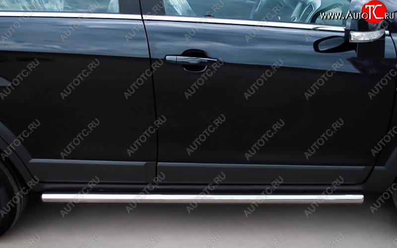 13 299 р. Защита порогов из круглой трубы d63 мм Russtal v3 Chevrolet Captiva 1-ый рестайлинг (2011-2013)  с доставкой в г. Пермь