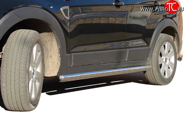 11 899 р. Защита порогов d76 мм Металл Дизайн  Chevrolet Captiva (2011-2013) 1-ый рестайлинг (полированная нержавейка)  с доставкой в г. Пермь