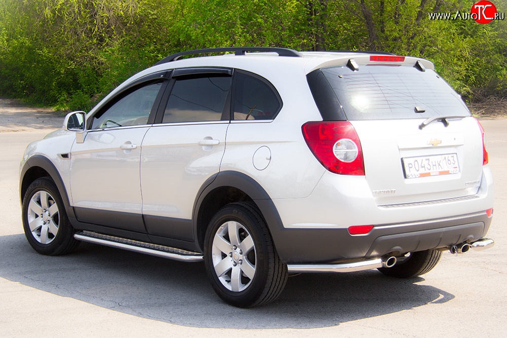 4 199 р. Защита порогов из круглой трубы диаметром 51 мм Petroil Tuning  Chevrolet Captiva (2011-2013) 1-ый рестайлинг (Нержавейка)  с доставкой в г. Пермь