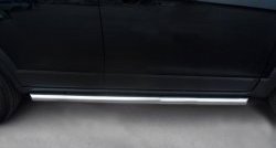 5 999 р. Защита порогов из круглой трубы диаметром 63 мм Russtal Chevrolet Captiva 1-ый рестайлинг (2011-2013) (Защита порогов с со скосами на торцах (вариант 1))  с доставкой в г. Пермь. Увеличить фотографию 3