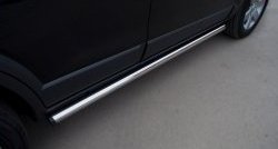 5 999 р. Защита порогов из круглой трубы диаметром 63 мм Russtal Chevrolet Captiva 1-ый рестайлинг (2011-2013) (Защита порогов с со скосами на торцах (вариант 1))  с доставкой в г. Пермь. Увеличить фотографию 5