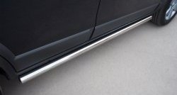5 999 р. Защита порогов из круглой трубы диаметром 63 мм Russtal Chevrolet Captiva 1-ый рестайлинг (2011-2013) (Защита порогов с со скосами на торцах (вариант 1))  с доставкой в г. Пермь. Увеличить фотографию 9
