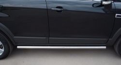5 999 р. Защита порогов из круглой трубы диаметром 63 мм Russtal Chevrolet Captiva 1-ый рестайлинг (2011-2013) (Защита порогов с со скосами на торцах (вариант 1))  с доставкой в г. Пермь. Увеличить фотографию 11