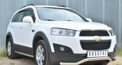69 999 р. Защита порогов из круглой трубы диаметром 63 мм (рестайлинг) Russtal Chevrolet Captiva 2-ой рестайлинг (2013-2016) (Защита порогов с со скосами на торцах (вариант 1))  с доставкой в г. Пермь. Увеличить фотографию 7