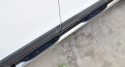 83 999 р. Защита порогов с пластиковыми вставками для ног из круглой трубы диаметром 76 мм (рестайлинг) Russtal Chevrolet Captiva 2-ой рестайлинг (2013-2016) (Защита порогов с со скосами на торцах (вариант 1))  с доставкой в г. Пермь. Увеличить фотографию 5