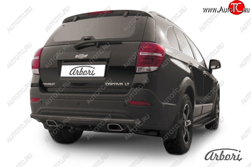 2 499 р. Защита заднего бампера Arbori (черная, 1 труба d57 mm).  Chevrolet Captiva (2013-2016) 2-ой рестайлинг  с доставкой в г. Пермь