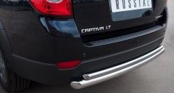 17 649 р. Защита заднего бампера (Ø63 и 42 мм, нержавейка) SLITKOFF  Chevrolet Captiva (2011-2013) 1-ый рестайлинг  с доставкой в г. Пермь. Увеличить фотографию 2