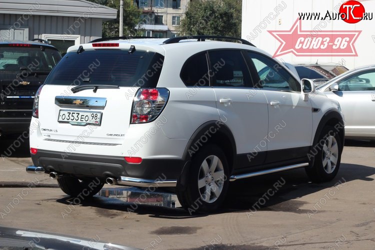 9 899 р. Защита заднего бампера из двух боковых уголков (d60) Souz-96 Chevrolet Captiva 1-ый рестайлинг (2011-2013)  с доставкой в г. Пермь