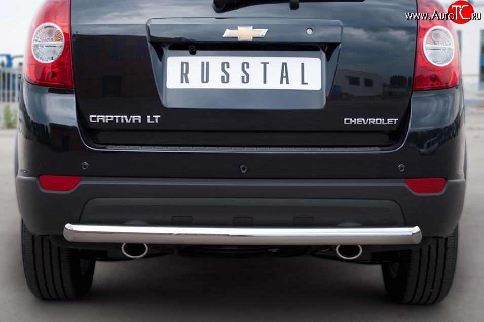 15 349 р. Одинарная защита заднего бампера из трубы диаметром 63 мм SLITKOFF Chevrolet Captiva 1-ый рестайлинг (2011-2013)  с доставкой в г. Пермь