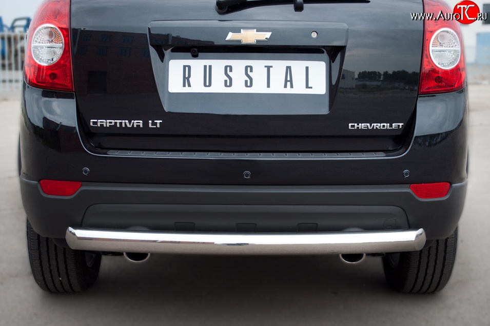 15 549 р. Одинарная защита заднего бампера из трубы диаметром 76 мм SLITKOFF Chevrolet Captiva 1-ый рестайлинг (2011-2013)  с доставкой в г. Пермь