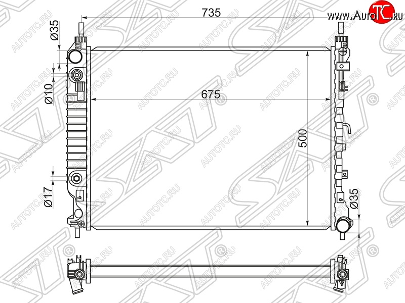 14 299 р. Радиатор двигателя SAT (пластинчатый, 2.2D, МКПП/АКПП) Opel Antara рестайлинг (2010-2015)  с доставкой в г. Пермь