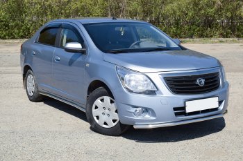 12 149 р. Защита переднего бампера Petroil Tuning (Ø38)  Chevrolet Cobalt (2019-2023) седан 2-ой рестайлинг (Нержавейка)  с доставкой в г. Пермь. Увеличить фотографию 2