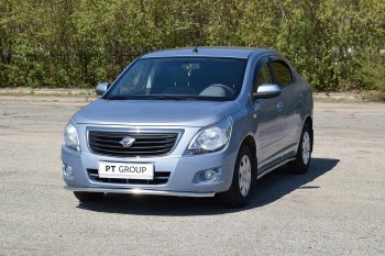 12 149 р. Защита переднего бампера Petroil Tuning (Ø38)  Chevrolet Cobalt (2019-2023) седан 2-ой рестайлинг (Нержавейка)  с доставкой в г. Пермь. Увеличить фотографию 3