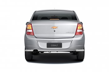 9 559 р. Защита заднего бампера PT GROUP угловая Ø38мм (НПС) CHEVROLET Cobalt 2019-  Chevrolet Cobalt (2019-2023) седан 2-ой рестайлинг (Нержавейка)  с доставкой в г. Пермь. Увеличить фотографию 2
