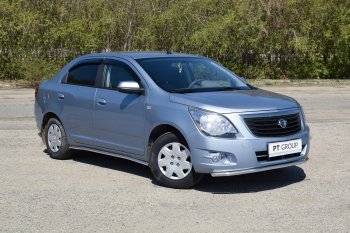 12 849 р. Защита порогов Petroil Tuning (Ø38 мм)  Chevrolet Cobalt (2019-2023) седан 2-ой рестайлинг (Нержавейка)  с доставкой в г. Пермь. Увеличить фотографию 2