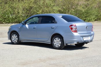 12 849 р. Защита порогов Petroil Tuning (Ø38 мм)  Chevrolet Cobalt (2019-2023) седан 2-ой рестайлинг (Нержавейка)  с доставкой в г. Пермь. Увеличить фотографию 4