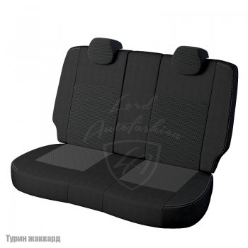5 299 р. Чехлы для сидений Lord Autofashion Турин (жаккард) Chevrolet Cobalt седан дорестайлинг (2011-2016) (Черный, вставка Мокка)  с доставкой в г. Пермь. Увеличить фотографию 2
