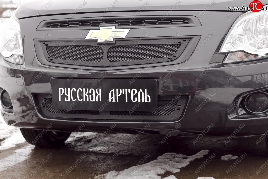 3 669 р. Защитная сетка радиатора и решетки переднего бампера РА Chevrolet Cobalt седан дорестайлинг (2011-2016)  с доставкой в г. Пермь